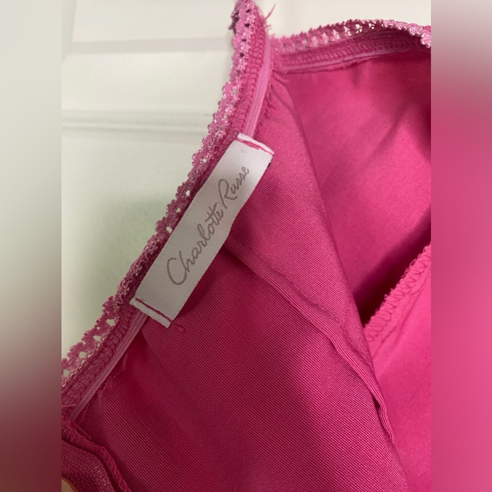 Y2k Pink Strapless Dress with purple sash - Picture 4 of 7